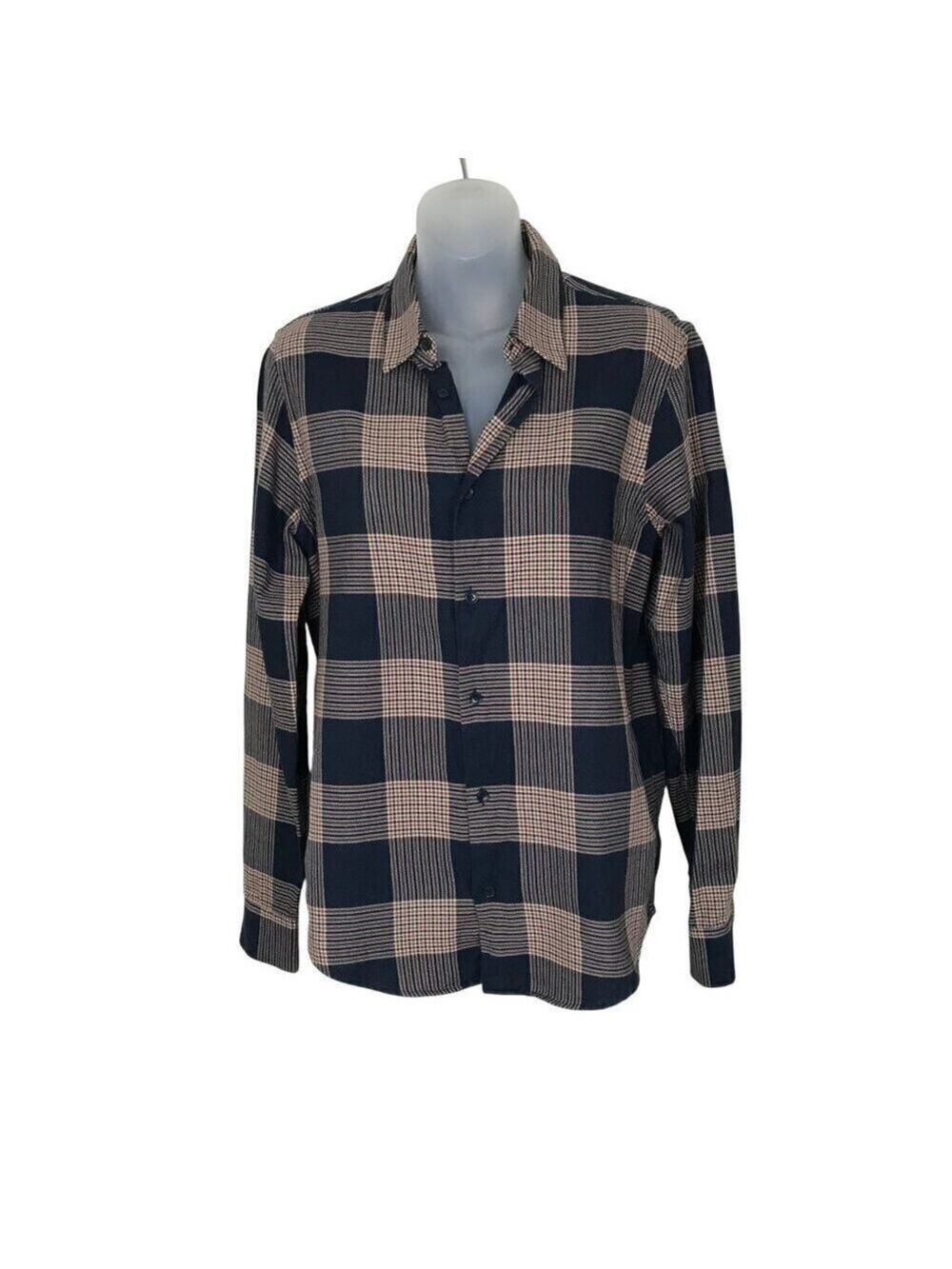 Sandro Paris Men's Plaid 100% Cotton Button Down Shirt Size XS